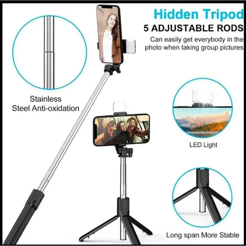 Selfie stick with bluetooth 5 feet height