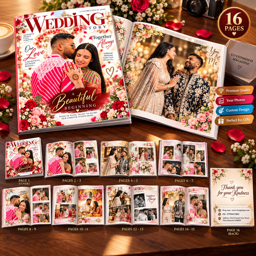 Personalized Photo Magazine Album for Wedding Anniversary