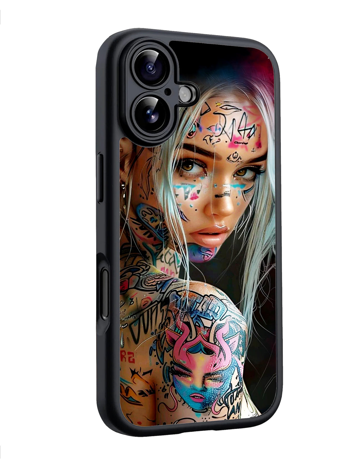 Crazy full body Tattoos Glossy phone case RJ3476