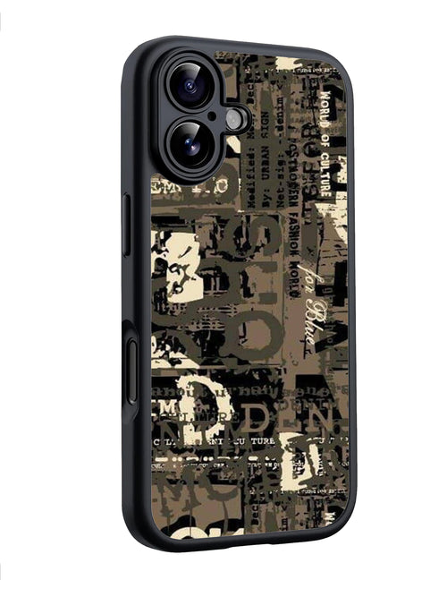 Collage Aesthetic with Overlapping typography Glossy phone case RJ3606