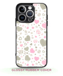Pink & Green BIG hearts phone case with flowers RJ3683, girls like ...