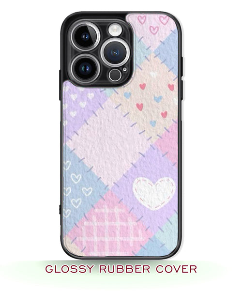 BIG HEART CHECKED phone case with flowers RJ3685, girls like ...