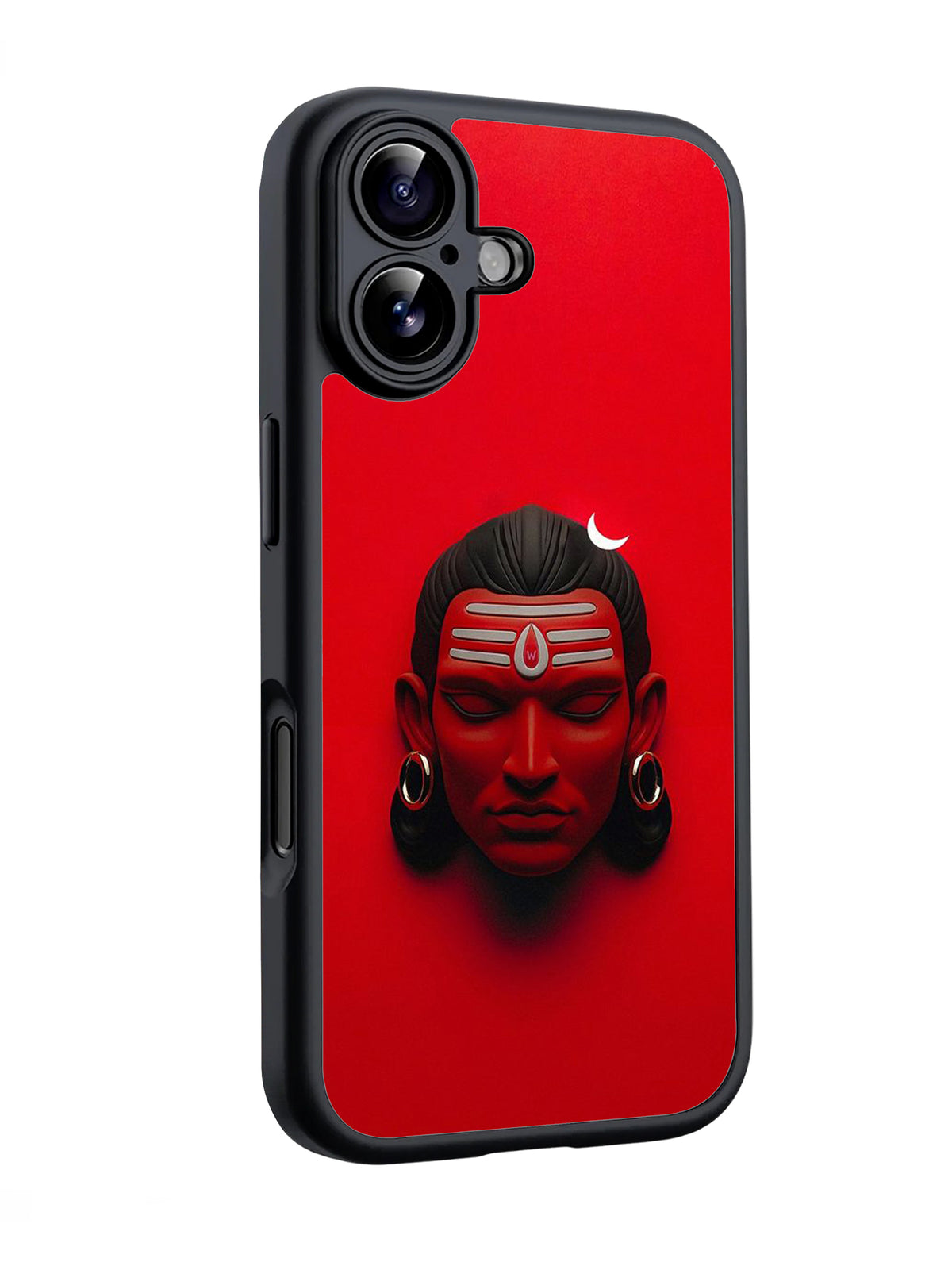 Vibrant red minimalist Portrait of Lord Shiva Glossy phone case RJ3755