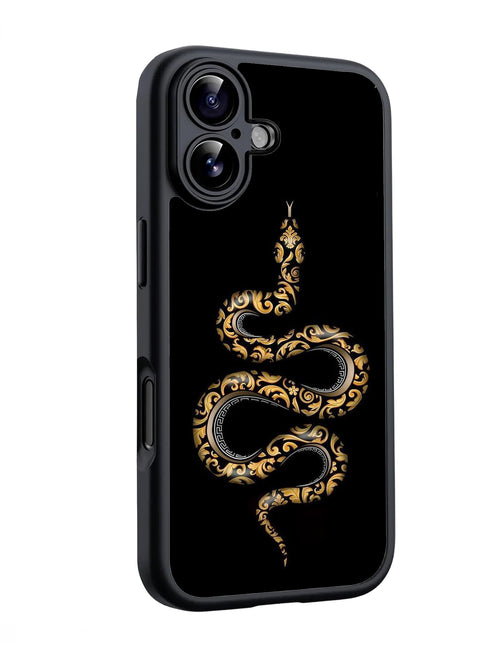 Ornate Gold Snake Design Glossy phone case RJ3758