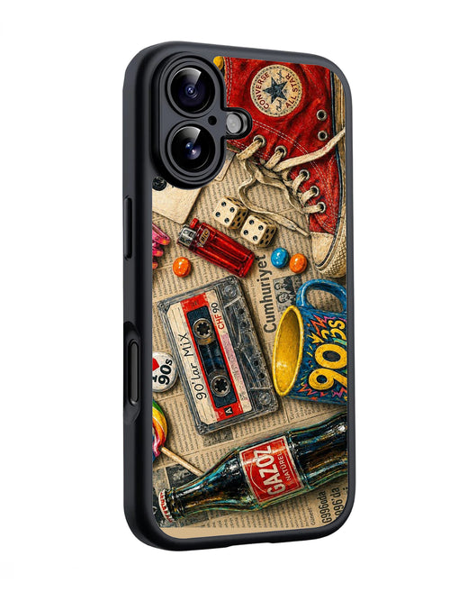 90's Retro Collage design Glossy phone case RJ3759