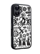 White background pattern with black Tribal Glossy phone case RJ3766