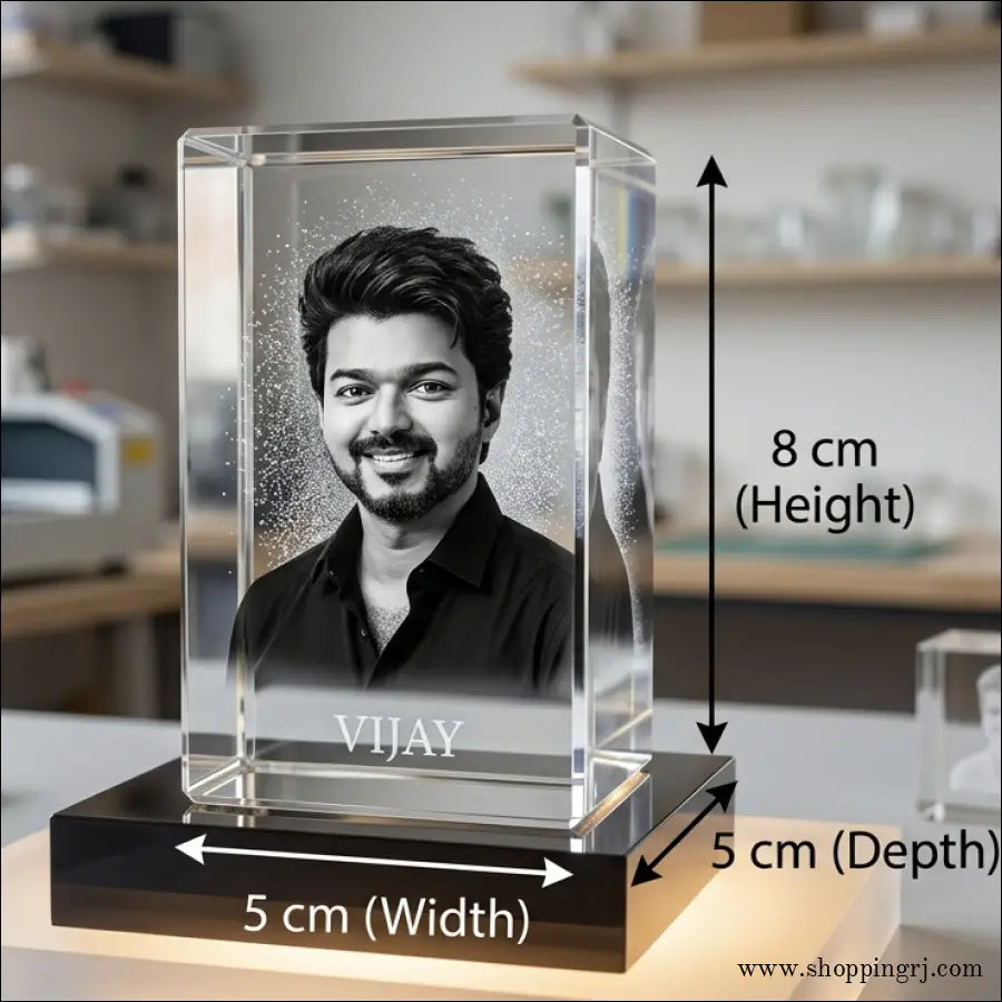 3d Crystal Single Face with Light