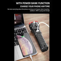8 in 1 Portable Rechargeable Torch LED Flashlight - Black / 1 PC - Torches
