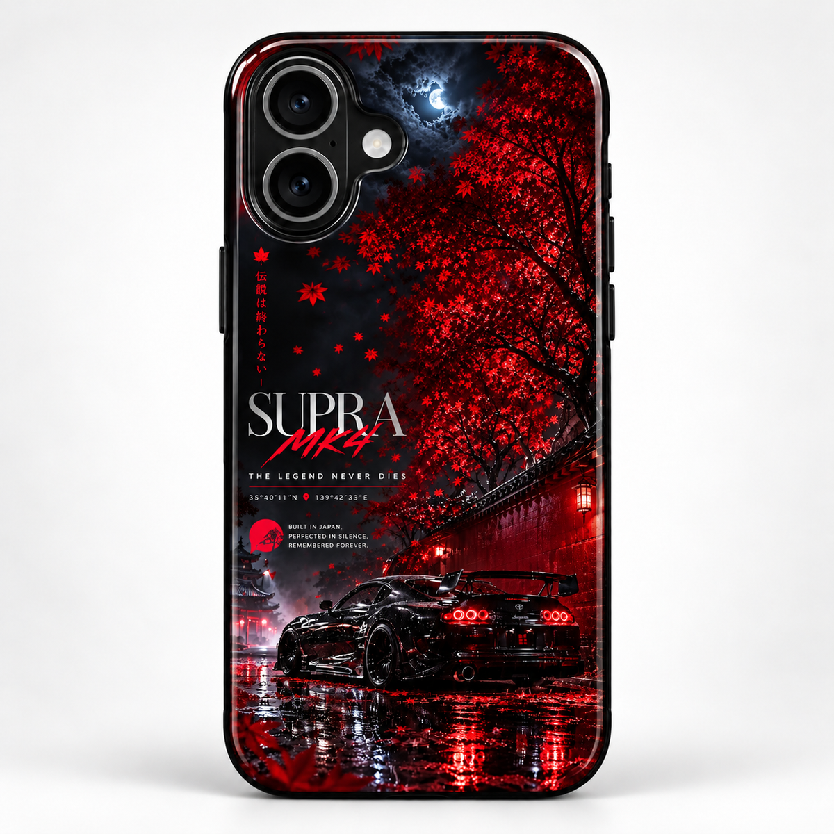 Toyota Supra MK4 Red Sakura Night Glossy Mobile Case RJ-MOTOR 007
