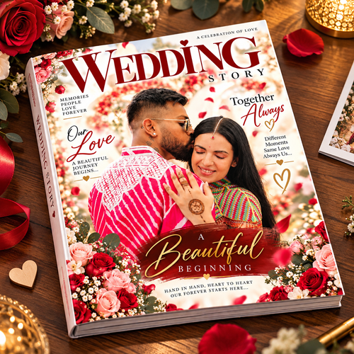 Personalized Photo Magazine Album for Wedding Anniversary