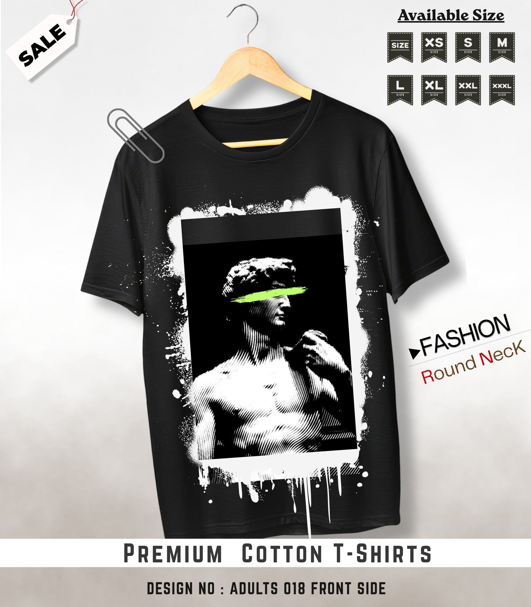 ADULTS NECK TEE shirts -018