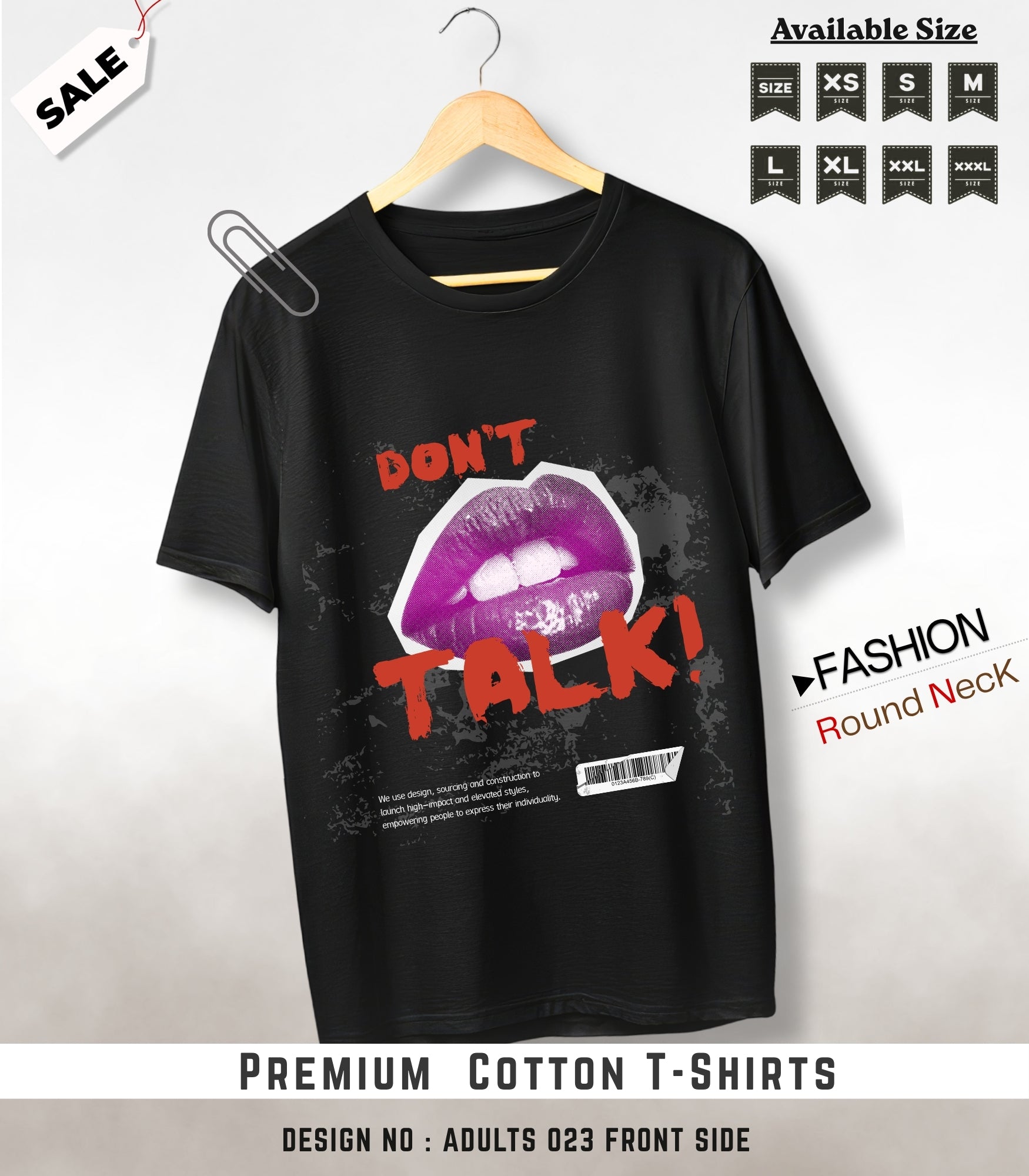 ADULTS NECK TEE shirts -023