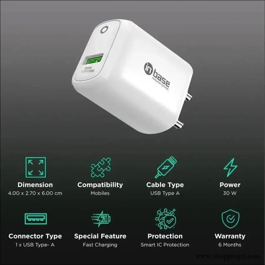 In Base Ether Sv301 30w Supervooc Charger (adapter Only White)