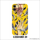 Black & White Feather with Two Hand Mobile Skin - Mobile Skins