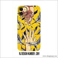 Black & white feather with two hand mobile skin