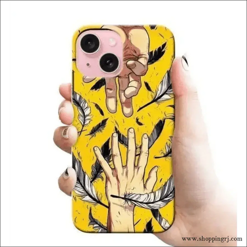 Black & White Feather with Two Hand Rj 2891 Plastic Hard Cases - Mobile Covers