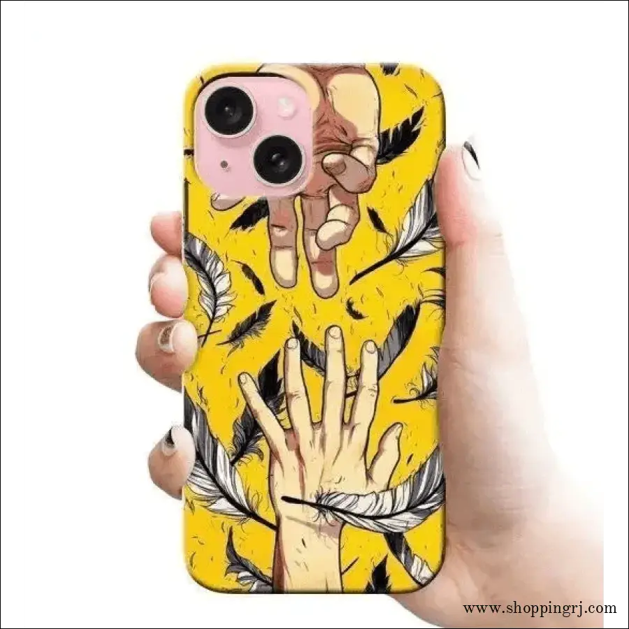 Black & white feather with two hand RJ 2891 PLASTIC HARD CASES