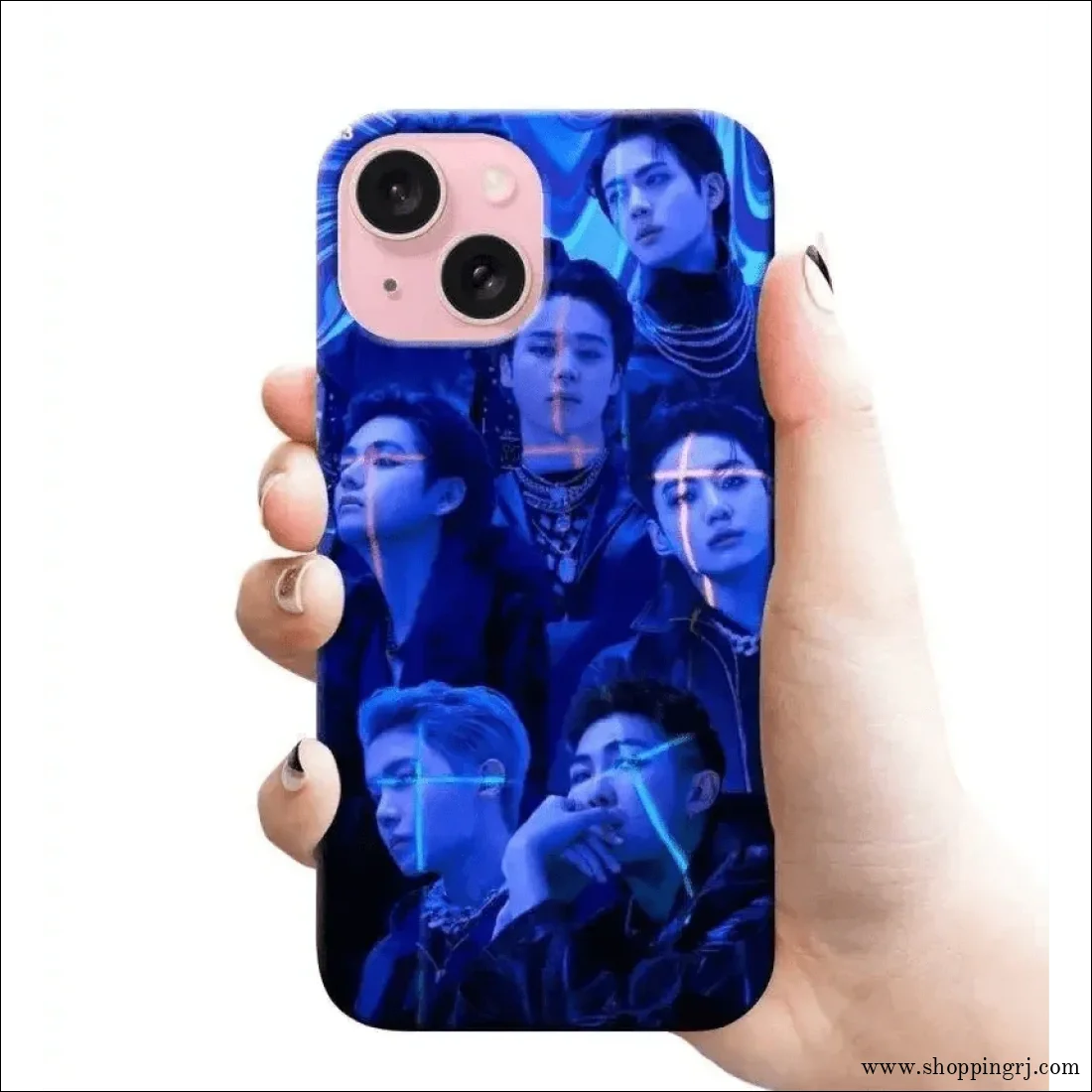 BTS குழுக்கள் நீல வண்ணம் RJ 2483 பிளாஸ்டிக் ஹார்ட் கேஸ்கள்