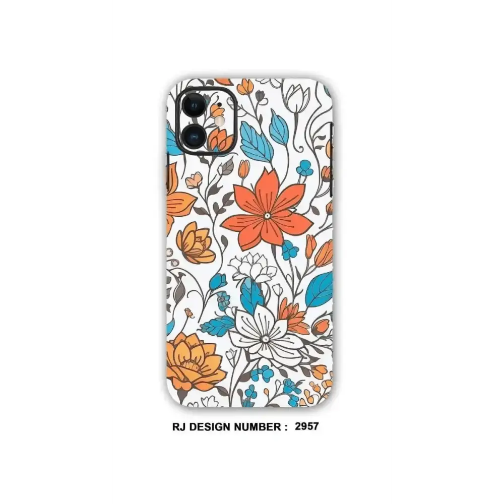 COLLAGE MOBILE SKIN| Orange Flowers - Mobile skins - COLLAGE SKINMobile skinsGIRLS SKINS