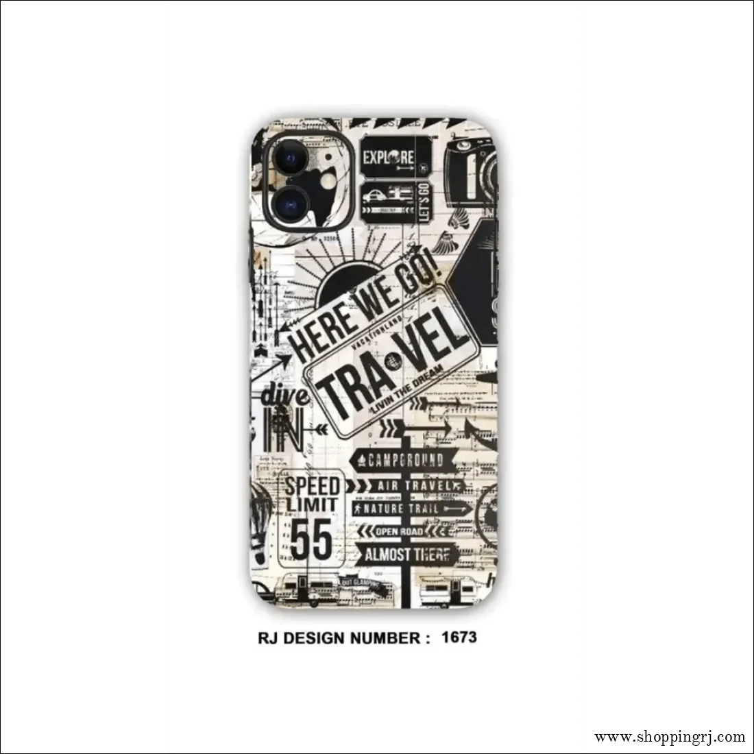 COLLAGE MOBILE SKIN| Vintage Travel Stamps