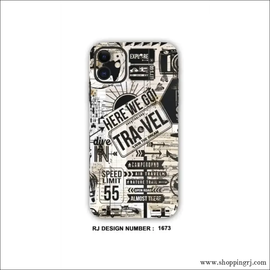 COLLAGE MOBILE SKIN| Vintage Travel Stamps