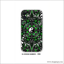 Collage Mobile Skin| Yin Yang Peace Symbol Green - Mobile Skins