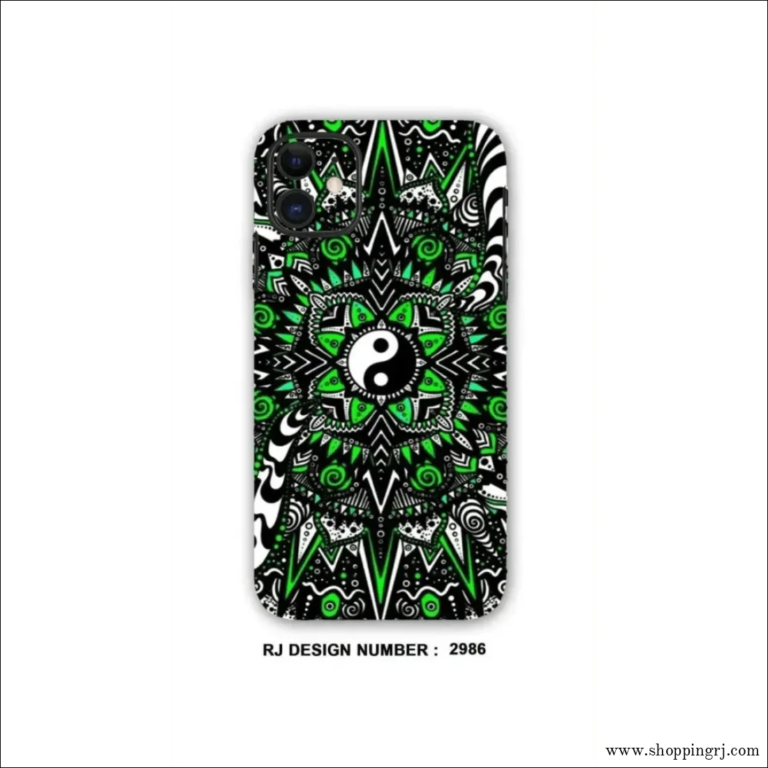 COLLAGE MOBILE SKIN| Yin Yang Peace Symbol GREEN
