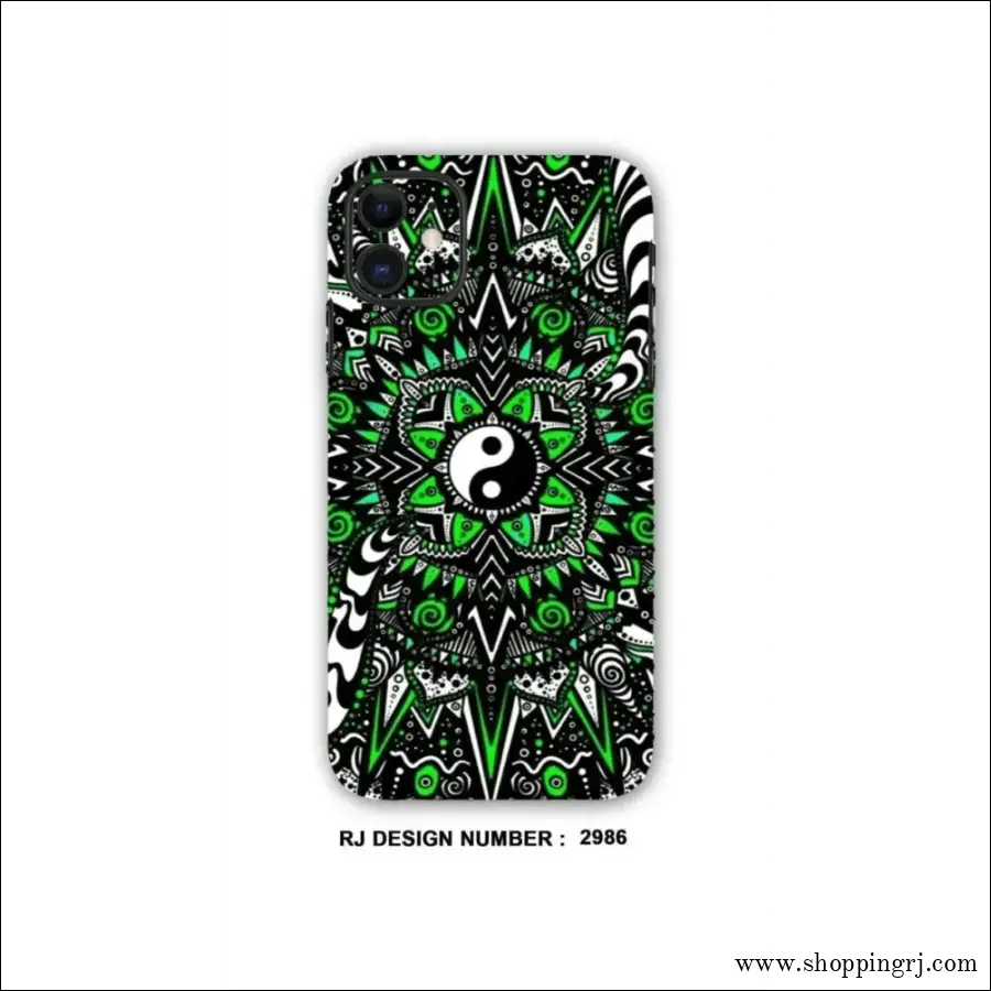 COLLAGE MOBILE SKIN| Yin Yang Peace Symbol GREEN