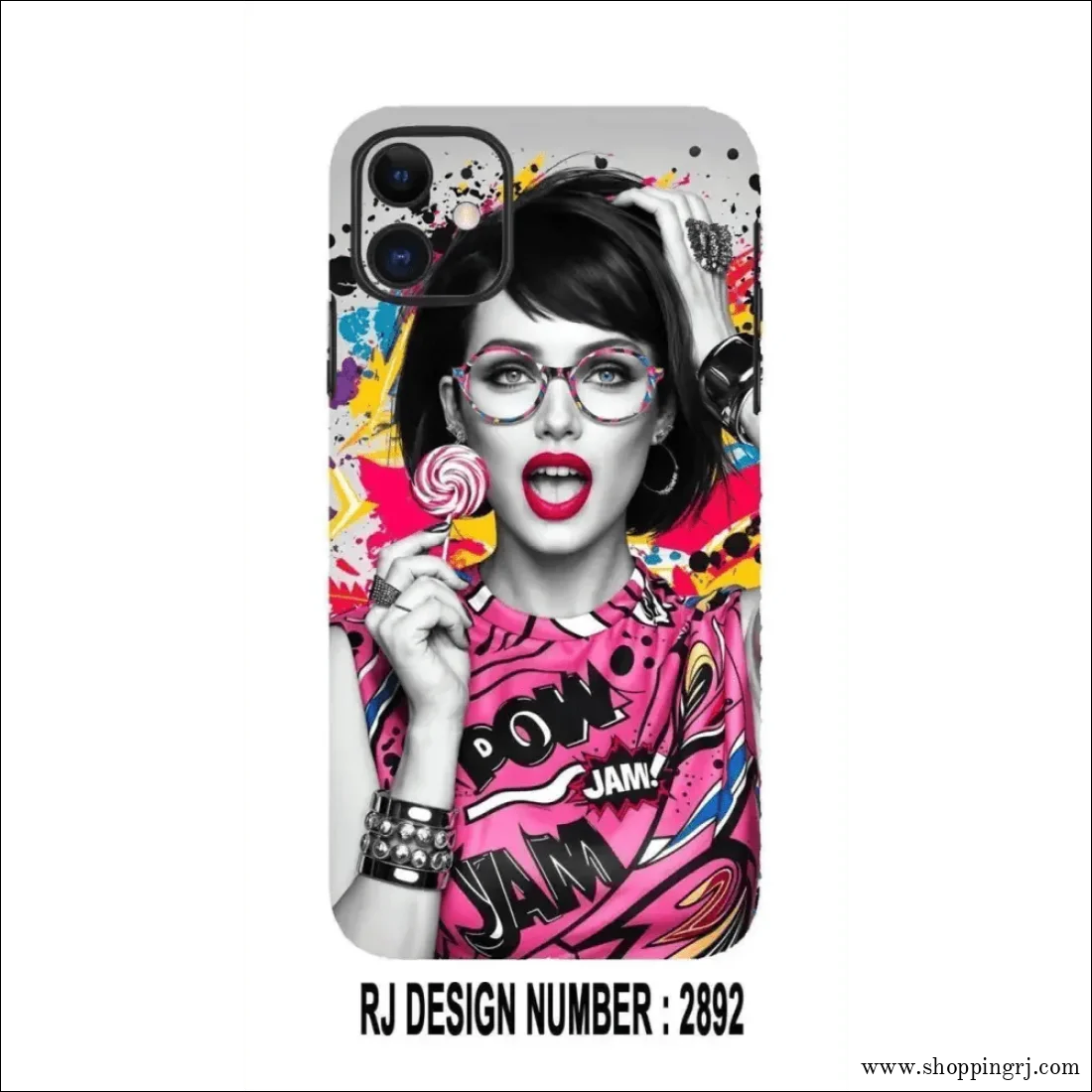 cute girl eating lollipop mobile skin