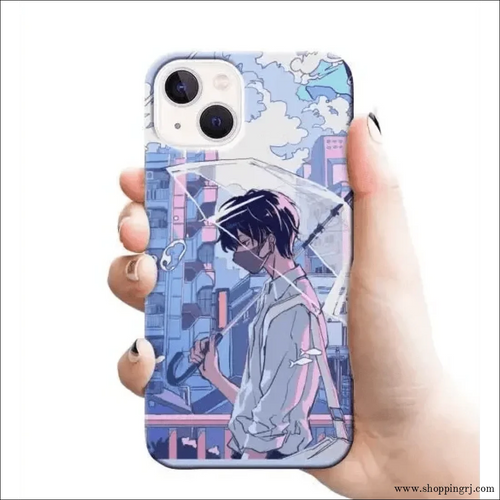 CUTE GIRL WITH UMBRELLA mobile cover RJ1777 Plastic hard case - Mobile covers - ANIME MOBILEcustomized mobile coveranime mobile covers