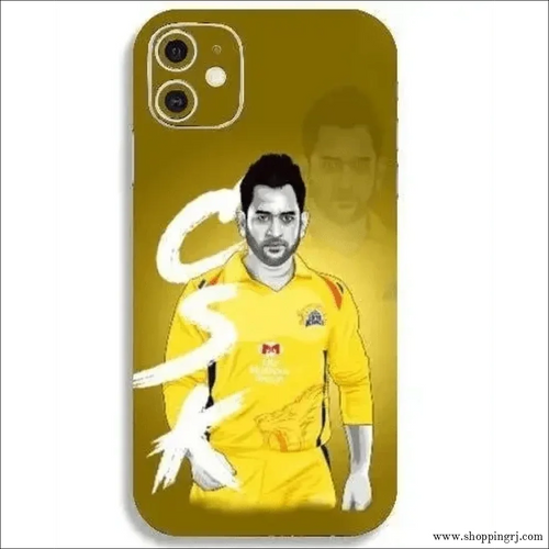Dhoni CSK stills - Mobile skins - CricketMobile's back stickerMobile skins