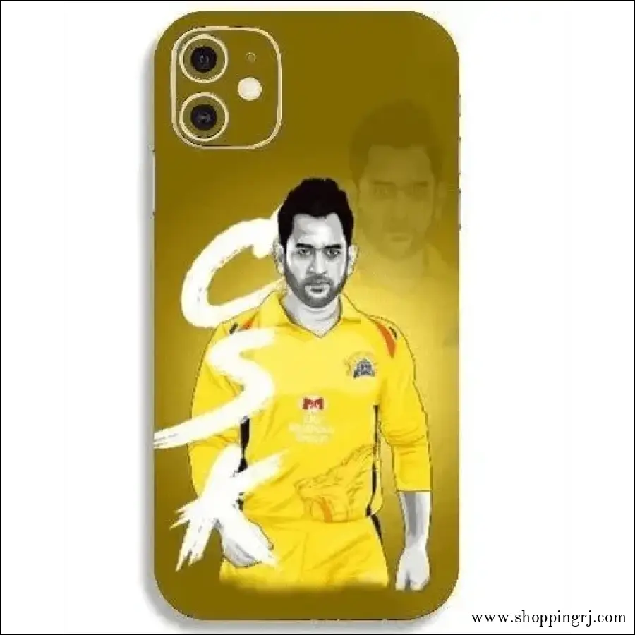 Dhoni CSK Yellow Phone Case RJ Mobiles Shopify Product Image