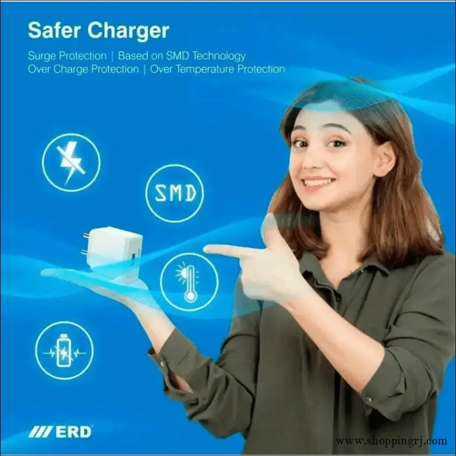 Erd 20 Watts 4 Ampere Wall Charger Adapter - White