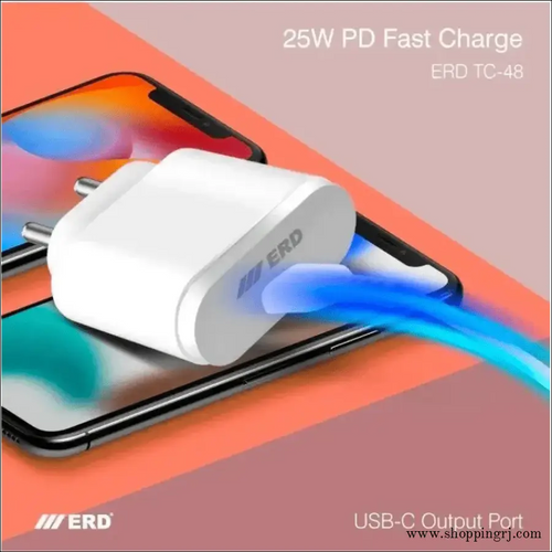Erd 25w Pd Charger for Fast and Efficient Charging - White - Charger