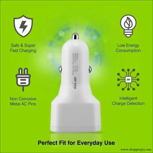 ERD FAST CAR CHARGER DUAL USB, CC - 42 20W - Car charger - car chargerRJ mobiles and accessories ThoothukudiNew arrivel