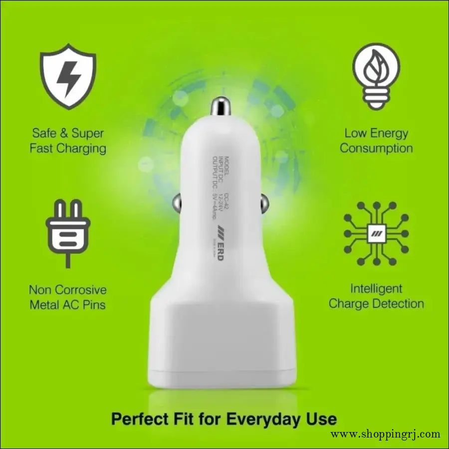 ERD FAST CAR CHARGER DUAL USB, CC-42 20W