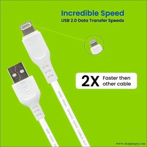 ERD Mobile Charger with Lightning cable (iphone) Detachable Cable (White) - charger - chargerNew arrivelchargers