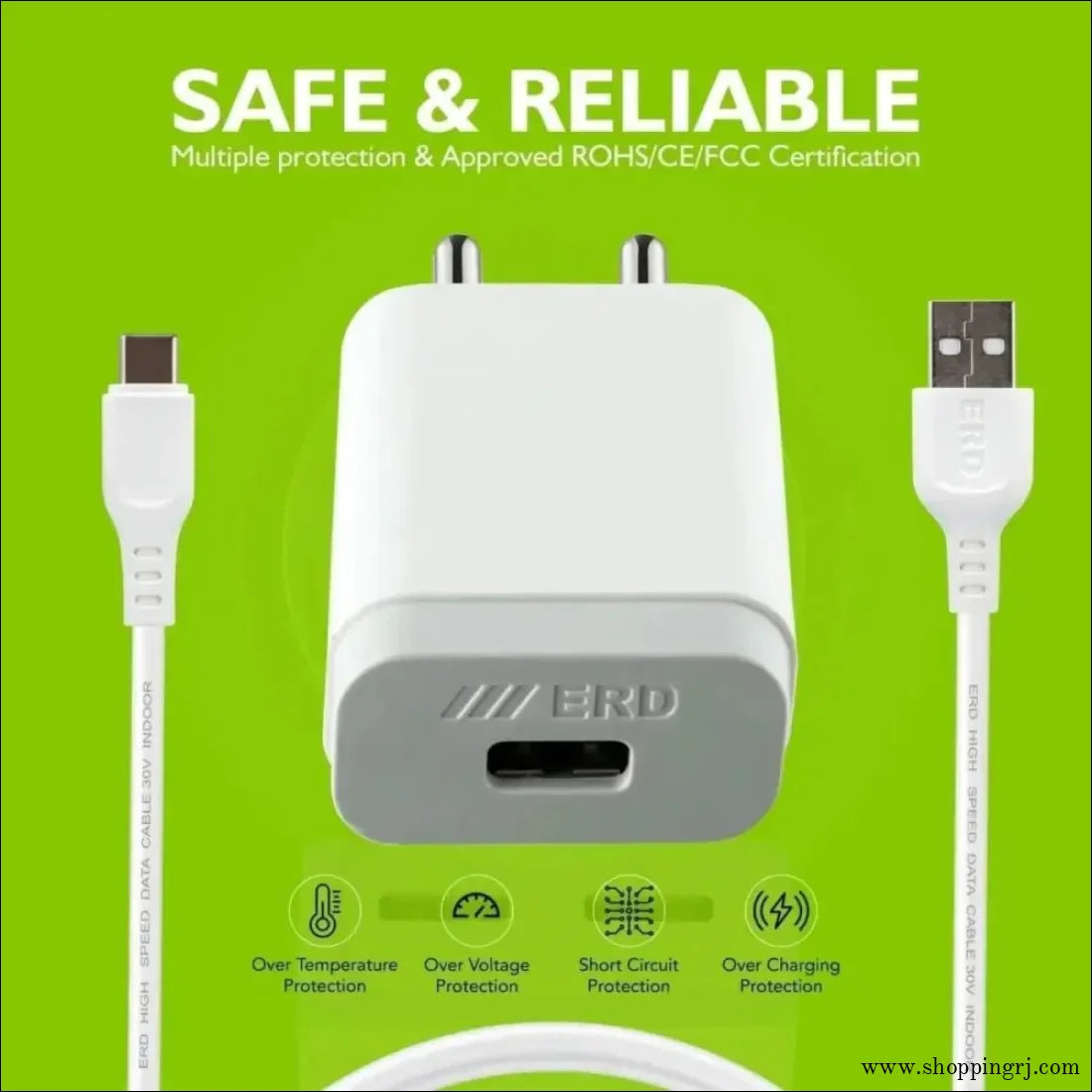 ERD TC - 11 5V/1Amp Mobile Charger with Lightning Detachable Cable (White) - charger - chargerNew arrivalchargers