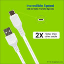 Erd Tc-21 5v/2amp Mobile Charger with Usb-c Detachable Cable (white) - Charger