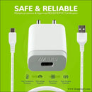 Erd Tc-21 5v/2amp Mobile Charger with Usb-c Detachable Cable (white) - Charger