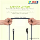 Erd Uc-59 Braided Metal Casing Micro Usb Data Cable (grey-black)