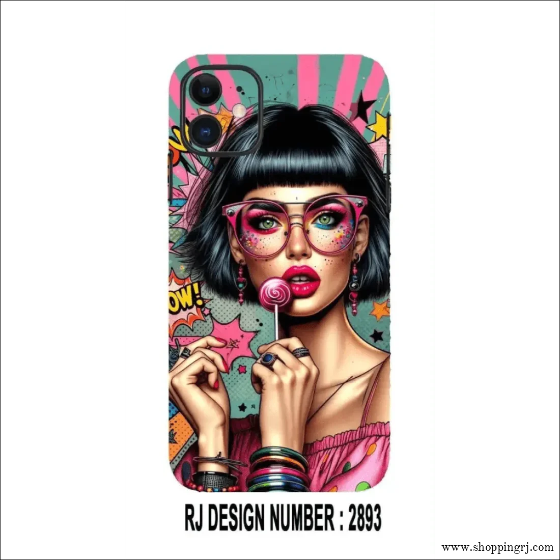 Girl eating lollipop mobile skin