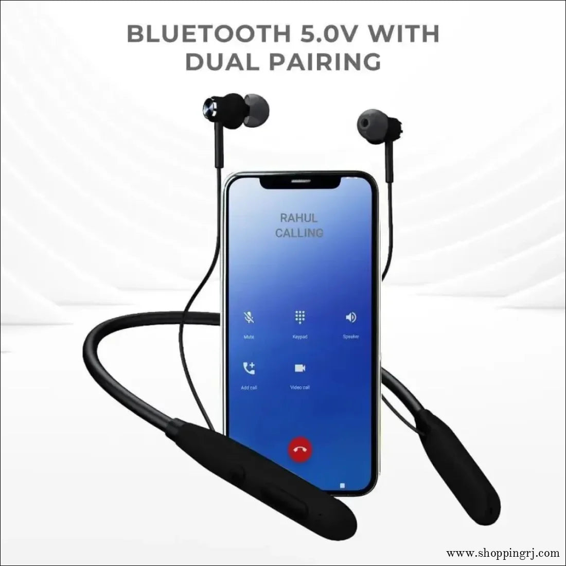 இயர் நெக்பேண்டில் GIZMORE MN225 வயர்லெஸ் புளூடூத் 5.0| 20 மணிநேர விளையாட்டு நேரம்