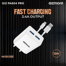 GIZMORE PA604M PRO 5V/2.4A Fast Charging Adapter