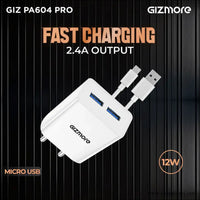 GIZMORE PA604M PRO 5V/2.4A Fast Charging Adapter