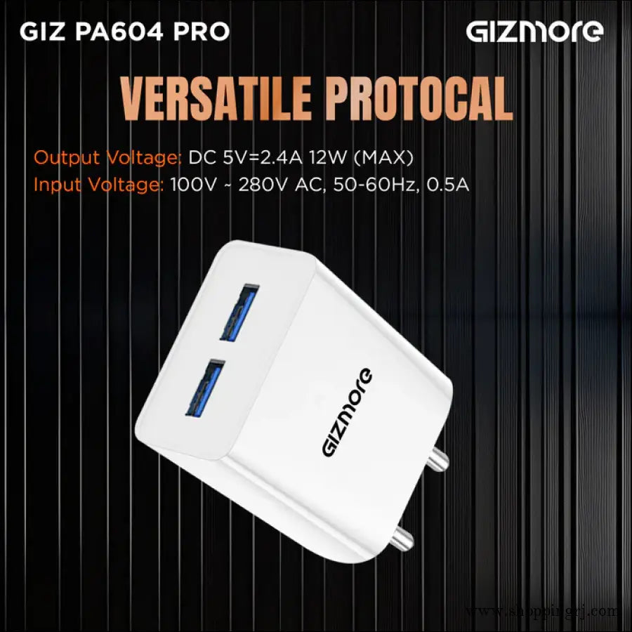 GIZMORE PA604M PRO 5V/2.4A Fast Charging Adapter