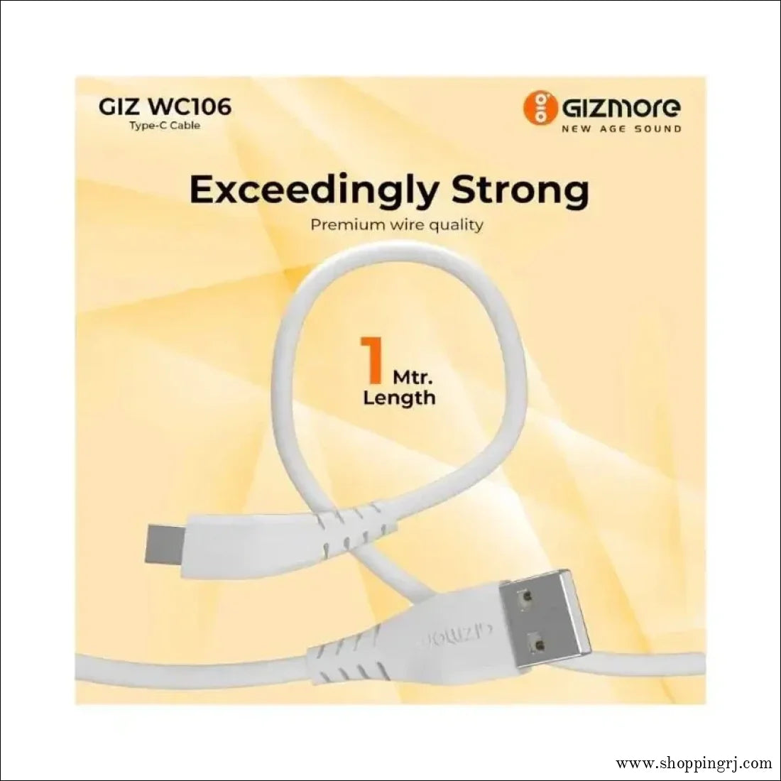 GIZMORE WC106 3.0A 1mt Type C With Fast Charge & Sync Function With High - Speed Data Transfer - Cable - cablegizmore brandcharging cable