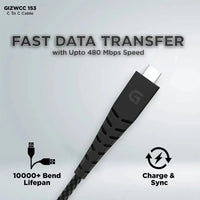 Gizmore WCC153 Type C to Type C charging cable, fast data transfer - Cable - cableRJ mobiles and accessories ThoothukudiNew arrival