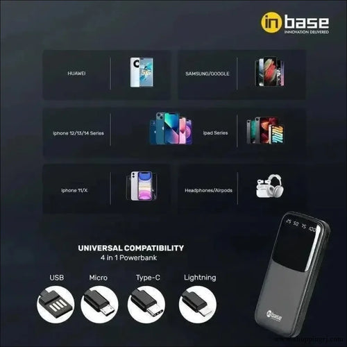 IN BASE CLUB 10000mAh 4 IN1 POWER BANK - Power bank - New arrivalRJ mobiles and accessories Thoothukudipower bank