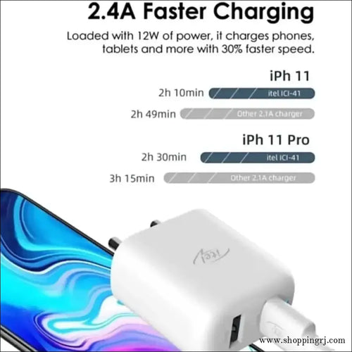 Itel 2.4 Amp Fast Charger with 6 Month Guarantee - Charger